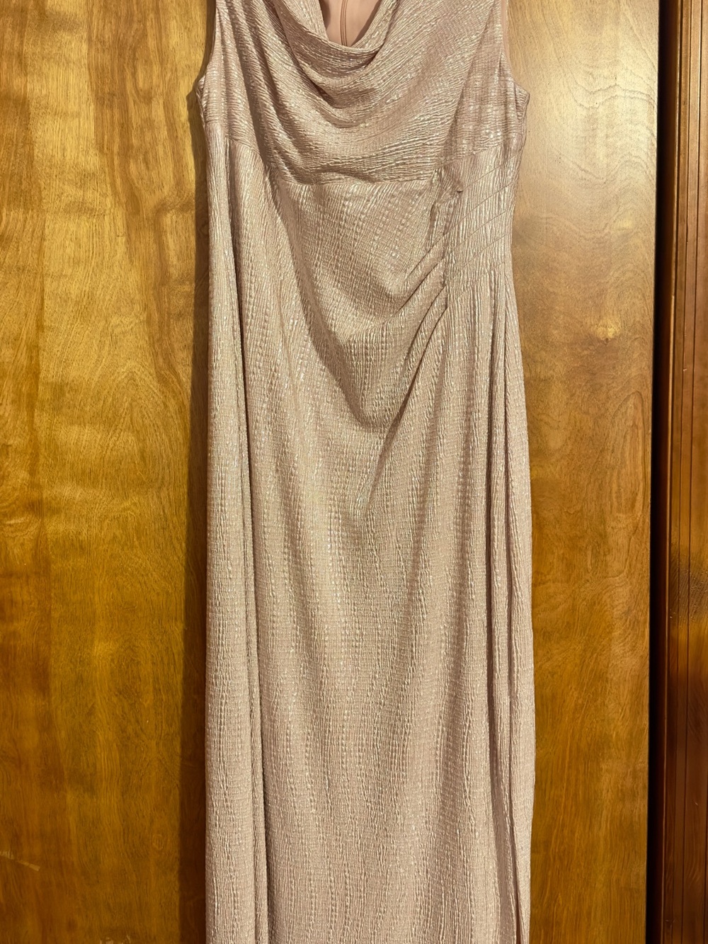 connected apparel Shimmery Blush Maxi Dress